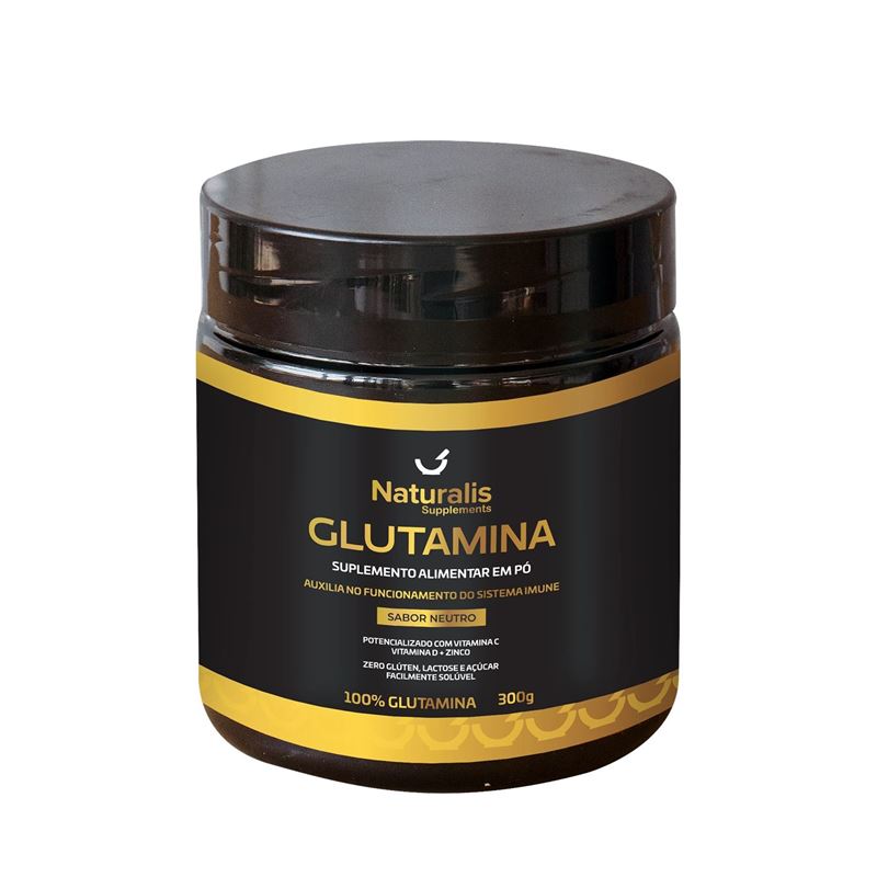 Glutamina 300g (Potencializada com Vitamina C, Vitamina D e Zinco) 300g
